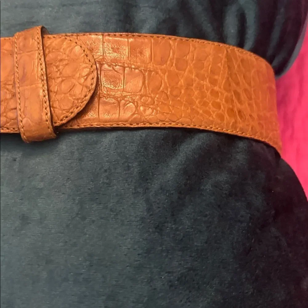 Donna Karan genuine alligator skin belt, L
